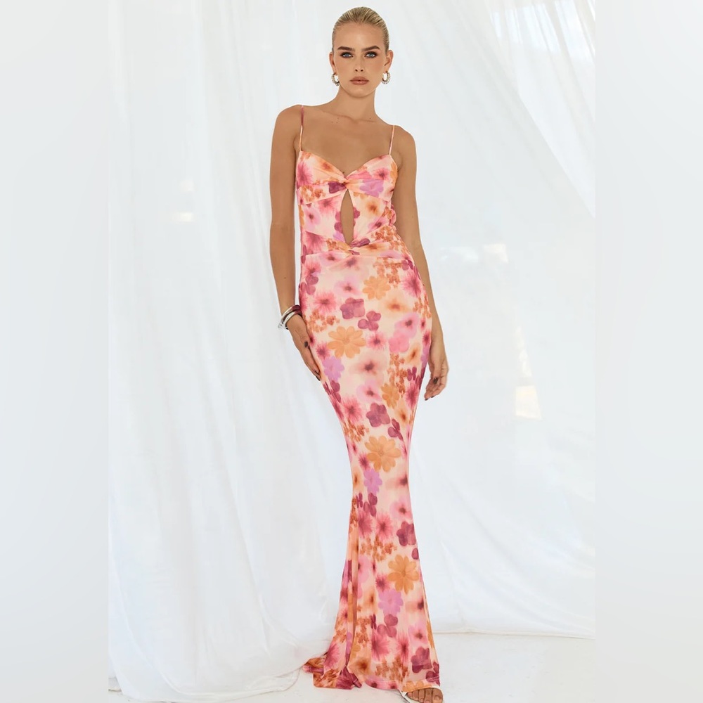 Floral Maxi Dress Low Back